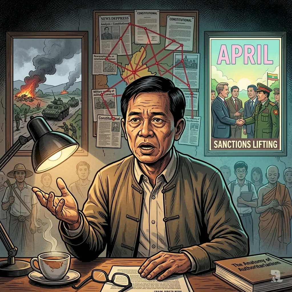 Analyst Htin Kyaw Aye describes the election as a shift of power, while the junta claims it reflects the people's will and predicts easing sanctions and increased foreign investment by April.