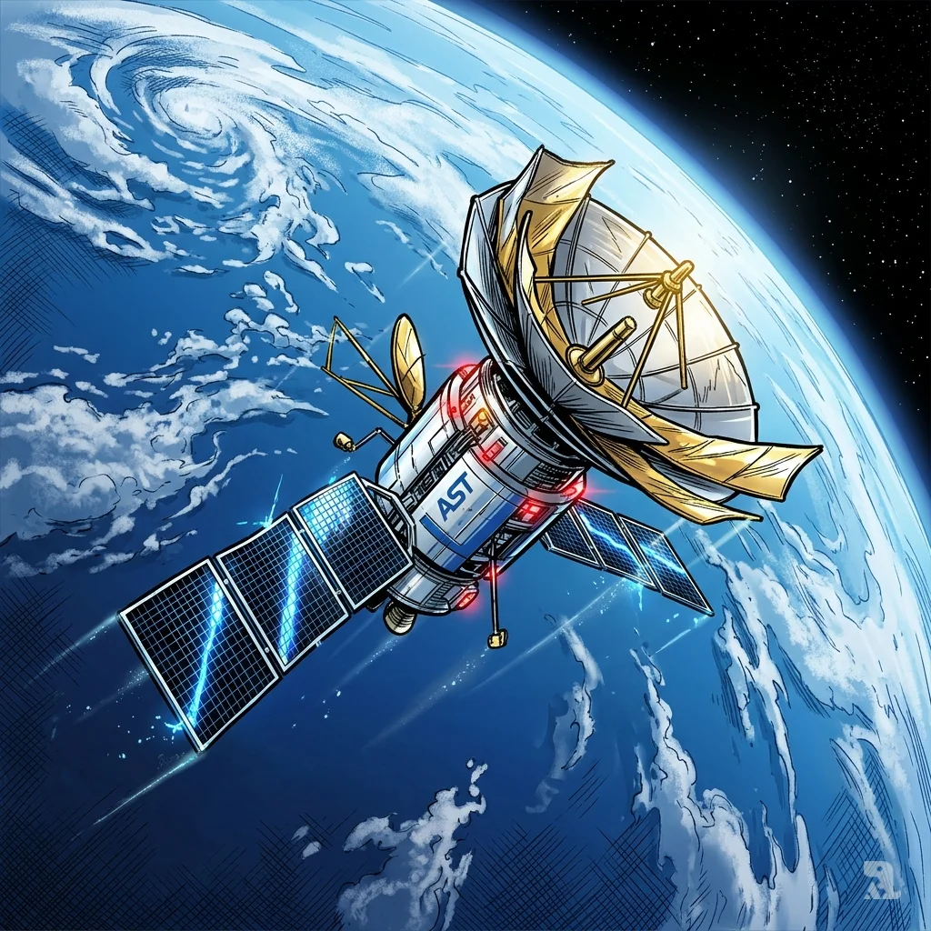 BlueBird 7 satellite malfunctions in low Earth orbit, antenna panels twisted and solar power flickering.